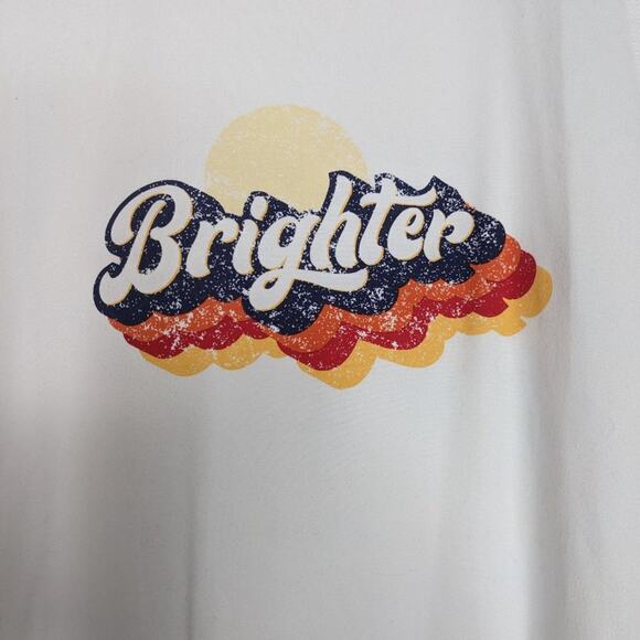 Zyia White Brighter Graphic Print Tank Top Crewneck Sleeveless Size Medium - Picture 2 of 5